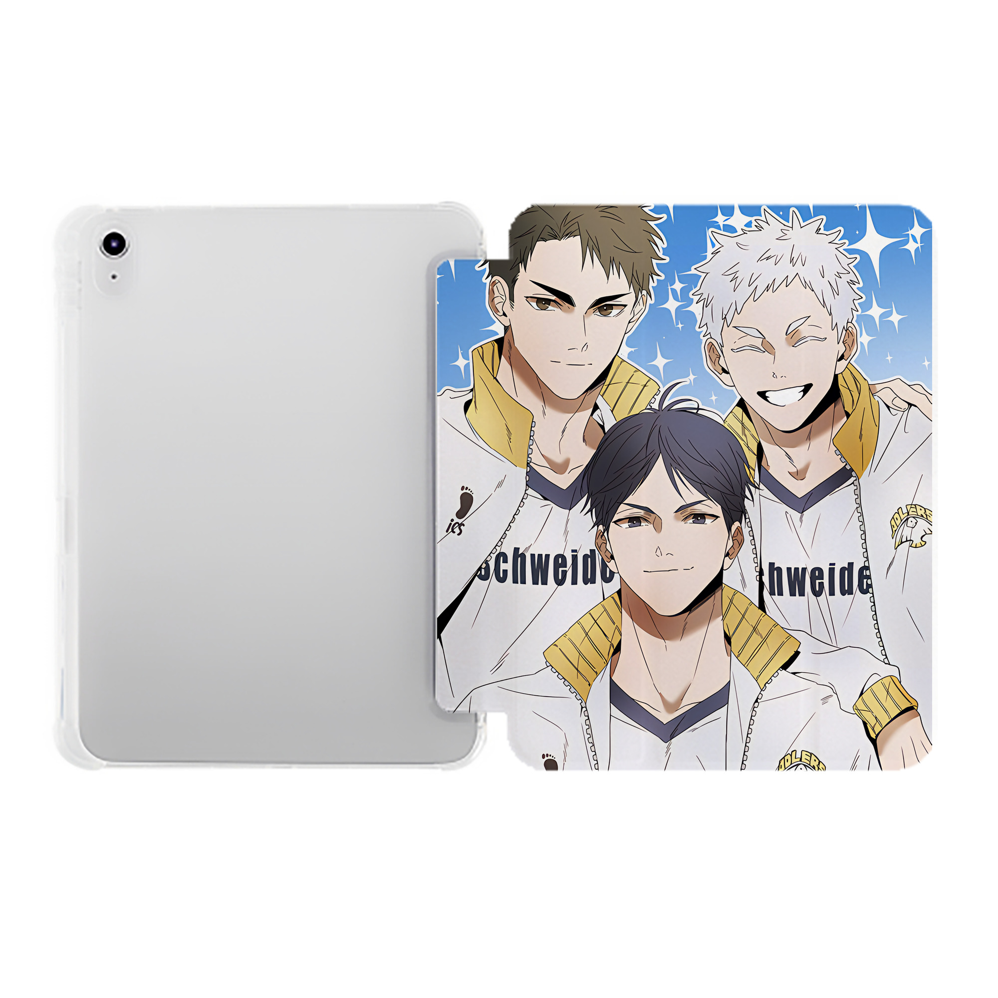 （画像用） ハイキュー!! Haikyu!! IPad ケース ペン収納付き 三つ折りスタンド PUレザー×シリコン 対応機種9.5/10.5/10.9インチ